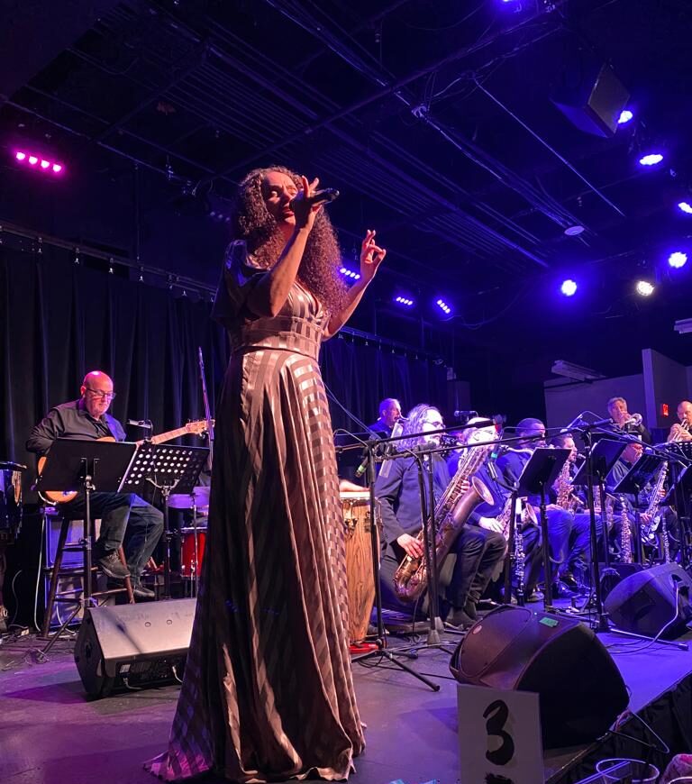 Lourdes Valentin sings at Arts Garage June 2023